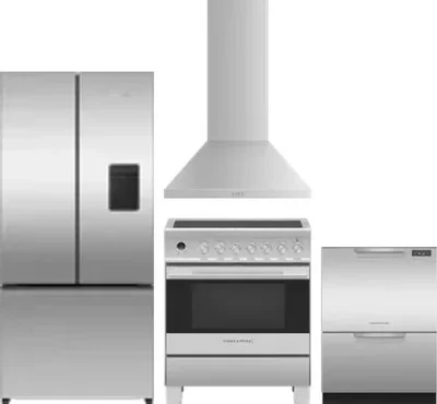 4 Piece Package Includes Refrigerator, Range, Hood And Dishwasher
